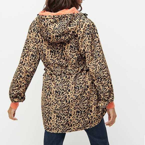 J.Crew Perfect rain jacket in leopard print-AI243 - Picture 3 of 6